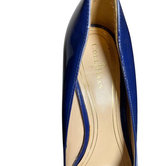 Cole Haan Nike Air Blue Patent Heels‎ 7.5B Mid Pump Leather Comfort Shoe - Picture 13 of 13